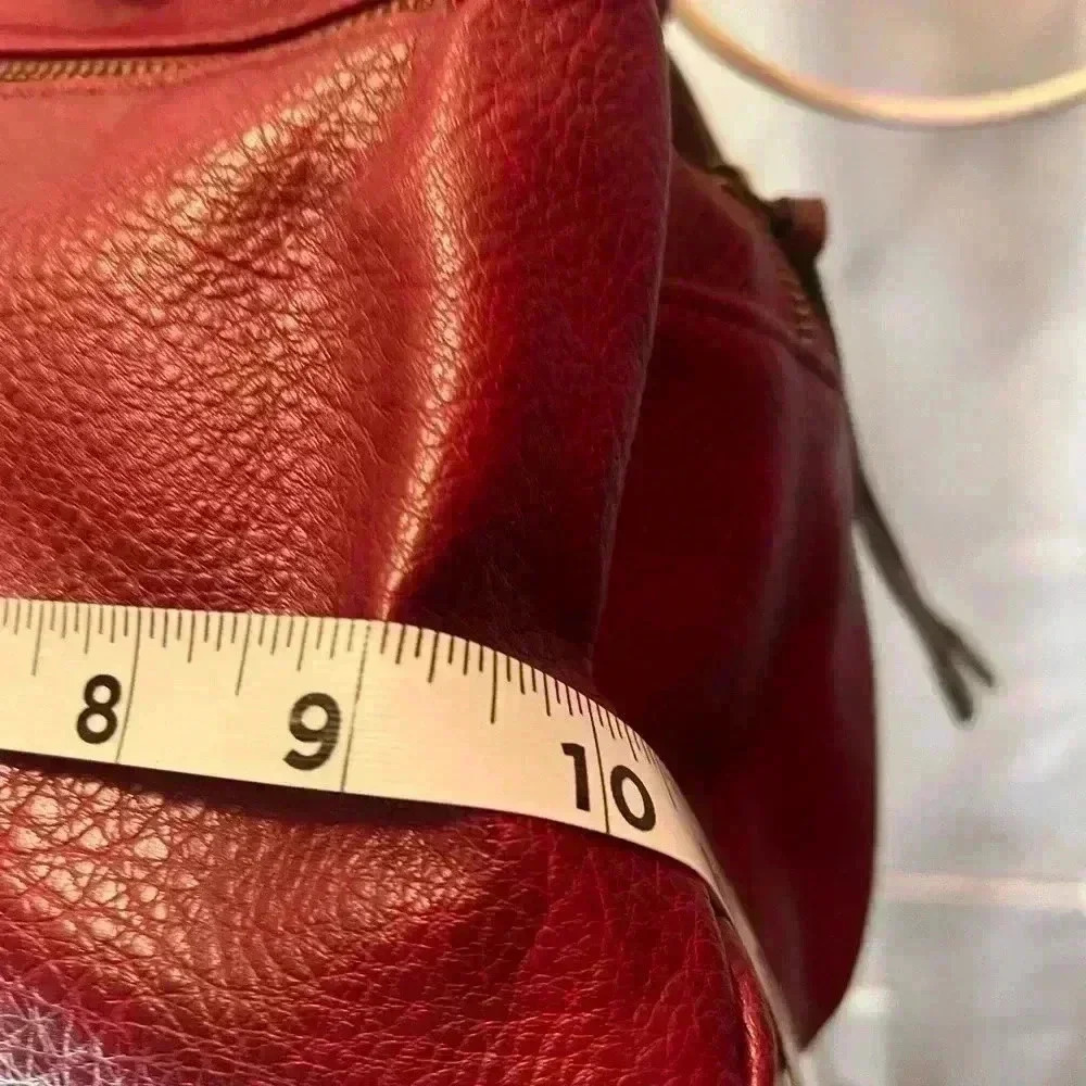 Snake Print Vegan Leather Handbag Burgundy - Picture 9 of 12